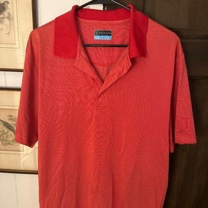 PGA Tour Men's Dry Fit Golf Polo, Red, size Large